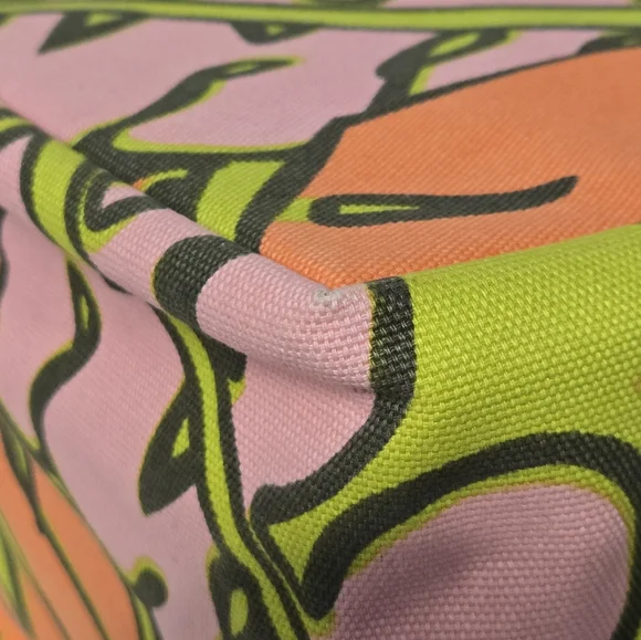 Vntg Manuheali'i (RARE) Multicolor Floral Canvas Tote Bag 10"X10"X6 1/2" Stp 20" - Picture 8 of 12